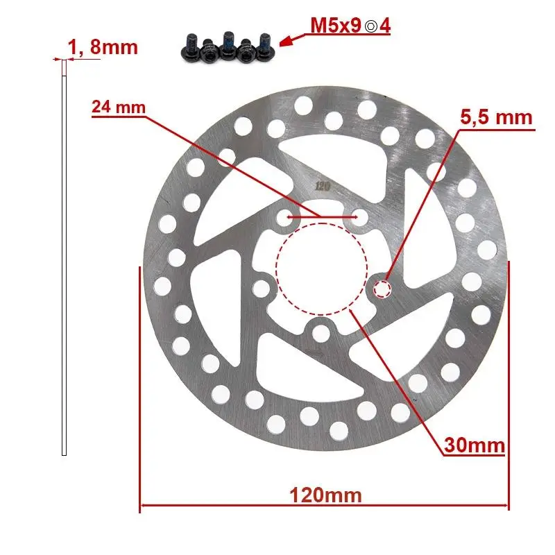 Disc de frână pentru trotineta electrică Xiaomi M365 / Essential / 1S / Pro/2, argintiu | Motorevolution