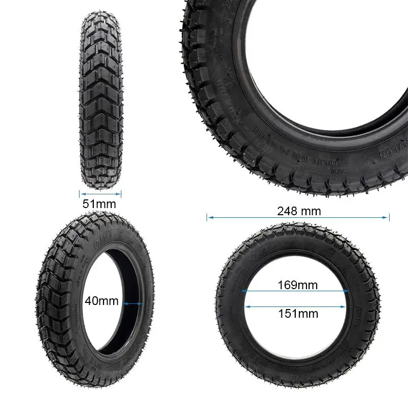 Anvelopă pentru trotineta electrică, fără cameră off-road, 10×2-6.1, negru | Motorevolution